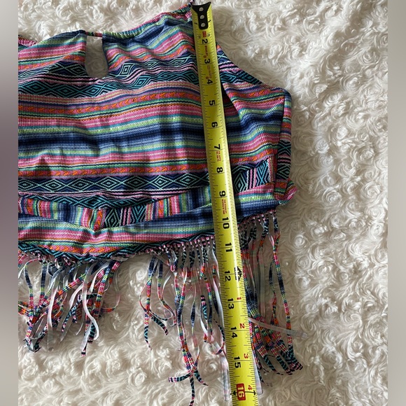 Y2K OP Frilly Miami Beach Pool Bathing Suit Top Sz L/XL - Picture 7 of 7